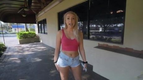 Blonde stranger picked up and fucked at the hotel - Aubrey Thomas