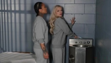 Prison lesbian sex with two hot girls Honey Gold and Alex Grey