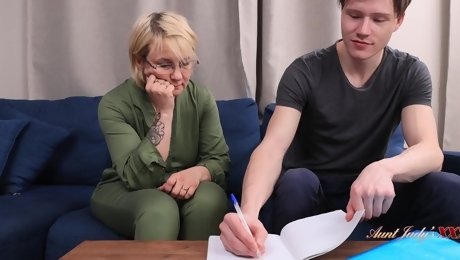 Sign the contract and fuck me hard, stepson! - Russian Amateur