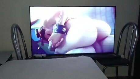 Masturbating Watching Street Fighter porn Chun Li pussy Creampied and anal 3D animation